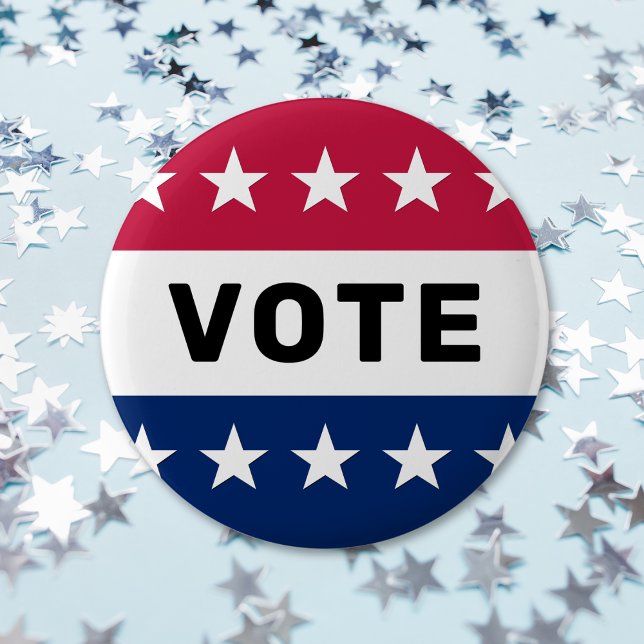 Bóton Redondo 5.08cm Eleição Presidencial Americana 2024 Patriótica (Vote American Presidential Election USA Patriotic Button)