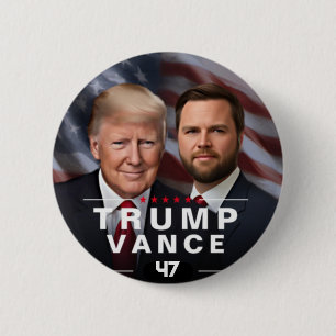 Bóton Redondo 5.08cm Eleições de Donald Trump 47