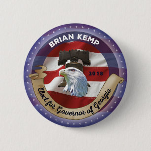 Bóton Redondo 5.08cm Eleja Brian Kemp para o governador de Geórgia