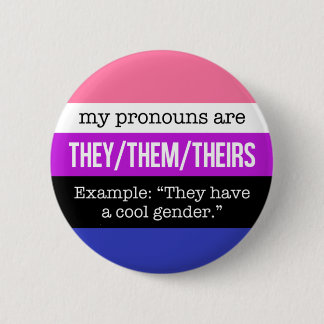 Bóton Redondo 5.08cm Eles/eles pronomes - bandeira de Genderfluid
