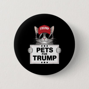 Bóton Redondo 5.08cm Eles Estão Comendo Os Gatos Trump Salve Nossos Ani