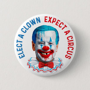 Bóton Redondo 5.08cm Eleve um palhaço engraçado anti joe Biden 