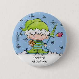 Bóton Redondo 5.08cm Elf Bebê - Personalizado !Natal de rua
