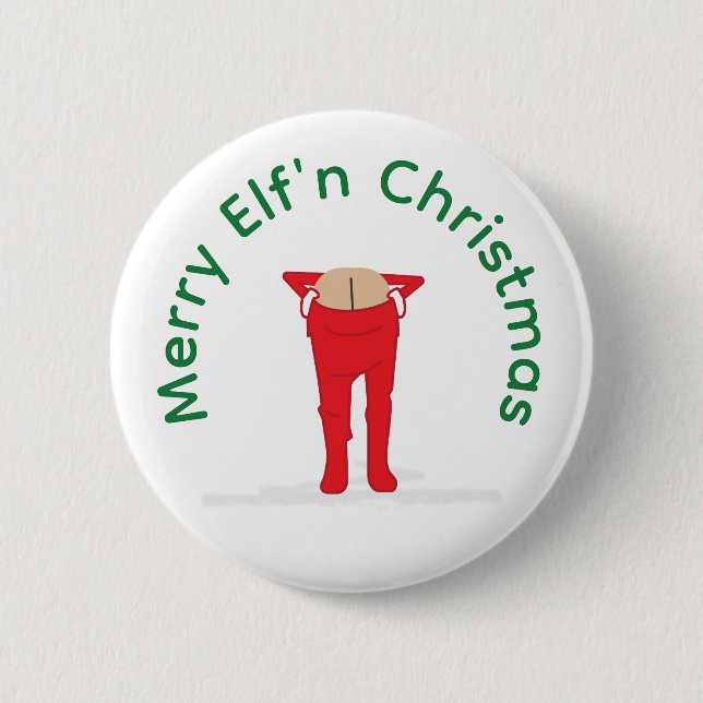 Bóton Redondo 5.08cm Elf'n Elf Moon Christmas (Frente)