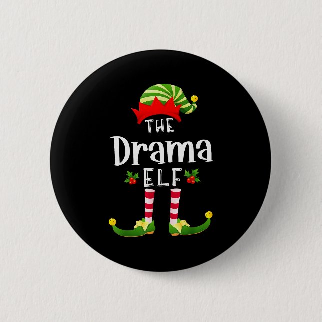 Bóton Redondo 5.08cm Elfo de Natal Dramático Camisa de Dormir Combinand (Frente)