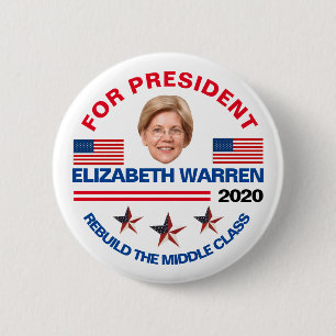 Bóton Redondo 5.08cm Elizabeth Warren 2020