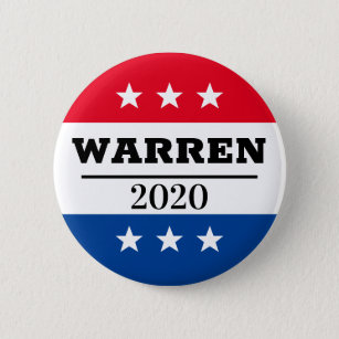 Bóton Redondo 5.08cm Elizabeth Warren 2020 - Pin eleitoral