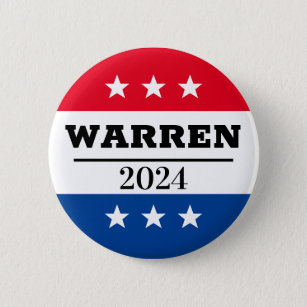 Bóton Redondo 5.08cm Elizabeth Warren 2024 Pino Eleitoral