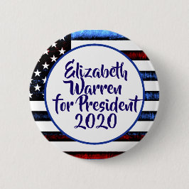 Bóton Redondo 5.08cm Elizabeth Warren para o Presidente 2020