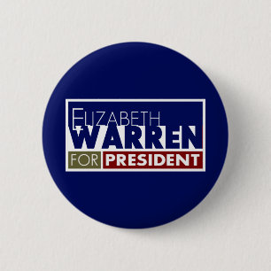 Bóton Redondo 5.08cm Elizabeth Warren para o presidente V1