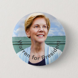 Bóton Redondo 5.08cm Elizabeth Warren - Warren para o presidente