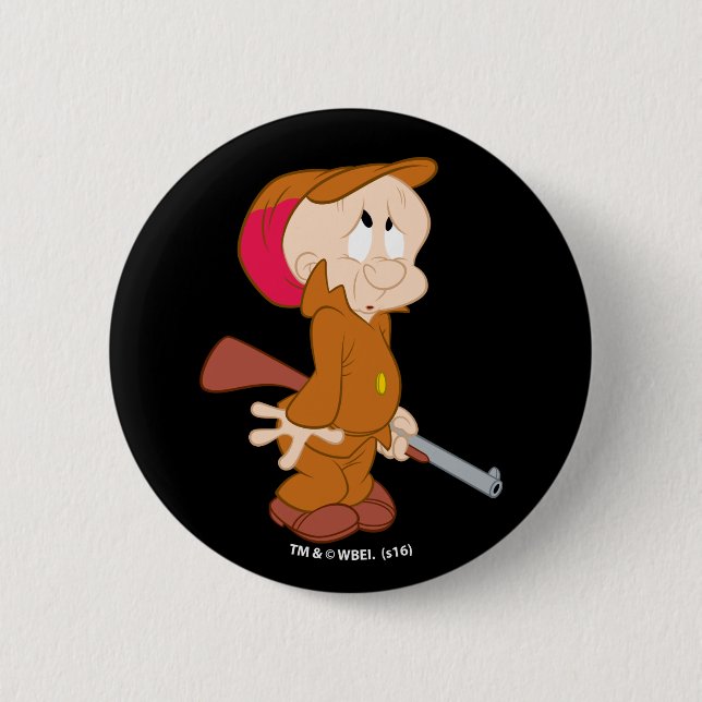 Bóton Redondo 5.08cm ELMER FUDD™ | Posologia Assustada (Frente)