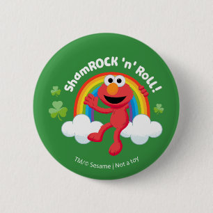 Bóton Redondo 5.08cm Elmo Shamrock 'n' Roll Rainbow