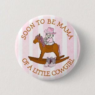 Bóton Redondo 5.08cm Em breve será a mamãe de um Button da menina