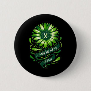 Bóton Redondo 5.08cm Em maio, Vestimos o "Green Mental Health Awarness 