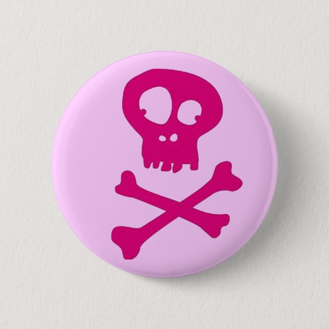 Bóton Redondo 5.08cm Em rosa para Halloween - (Frente)