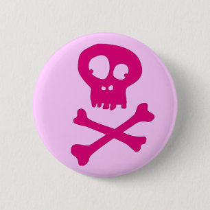 Bóton Redondo 5.08cm Em rosa para Halloween -