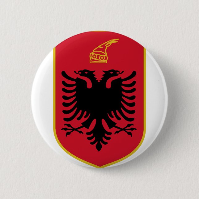 Bóton Redondo 5.08cm emblema da albânia (Frente)