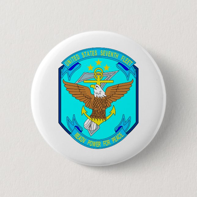 Bóton Redondo 5.08cm Emblema da frota do marinho 7o (Frente)