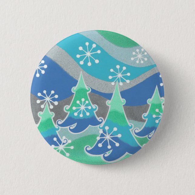 Bóton Redondo 5.08cm emblema de botão Árvores de Inverno (Frente)