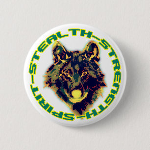 Bóton Redondo 5.08cm emblema de lobo