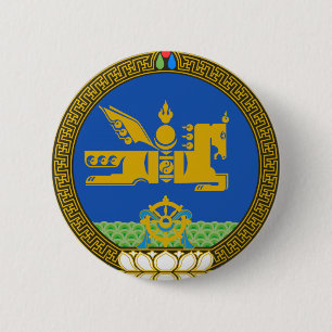 Bóton Redondo 5.08cm Emblema do estado de Mongolia