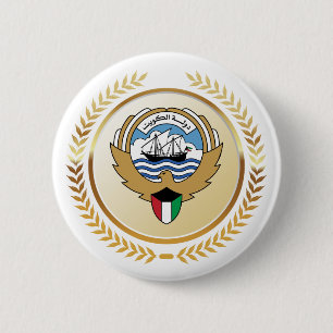 Bóton Redondo 5.08cm Emblema do Estado do Kuwait