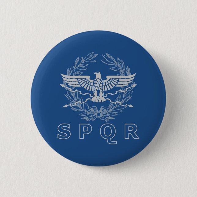 Bóton Redondo 5.08cm Emblema do Império Romano SPQR Botão (Frente)