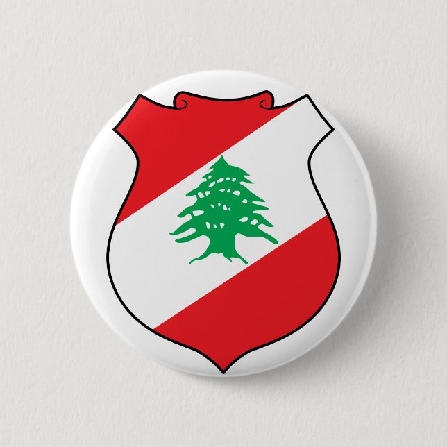 Bóton Redondo 5.08cm emblema do líbano (Frente)