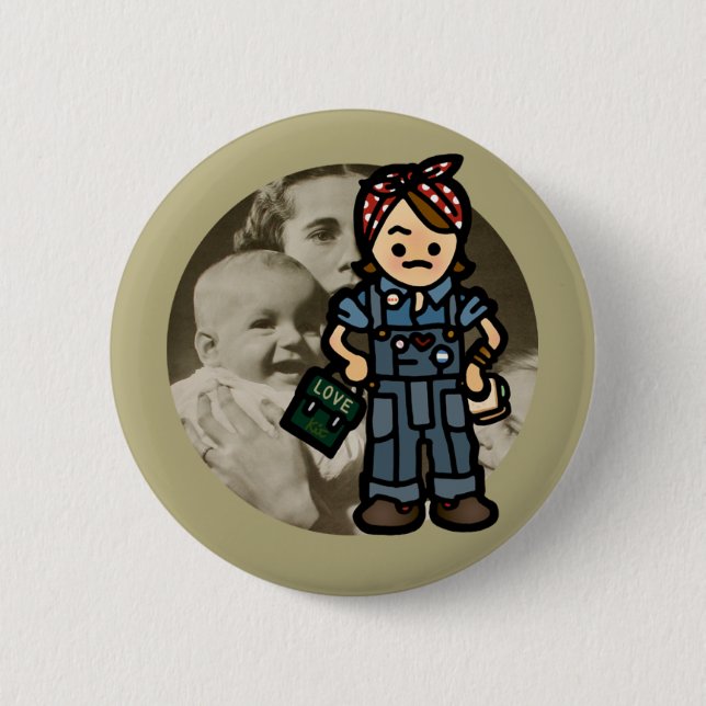 Bóton Redondo 5.08cm emblema do trabalho (Frente)