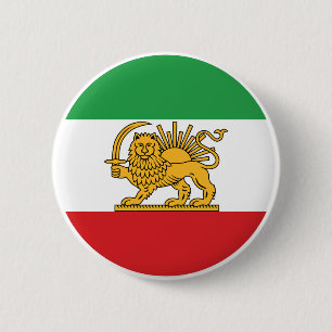 Bóton Redondo 5.08cm Emblema Histórico da Bandeira do Leão e Sol do Irã