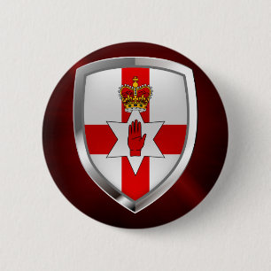 Bóton Redondo 5.08cm Emblema metálico de Irlanda do Norte