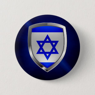 Bóton Redondo 5.08cm Emblema Metálico de Israel