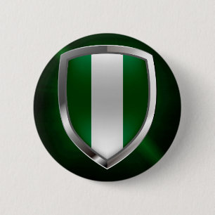 Bóton Redondo 5.08cm Emblema metálico de Nigéria