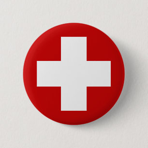 Bóton Redondo 5.08cm Emergência suíça Roundell da cruz vermelha