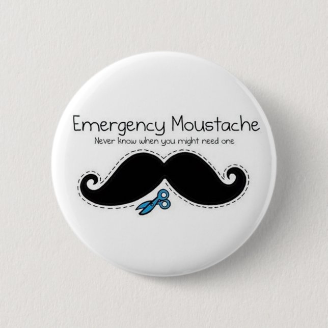 Bóton Redondo 5.08cm Emergency moustache (Frente)