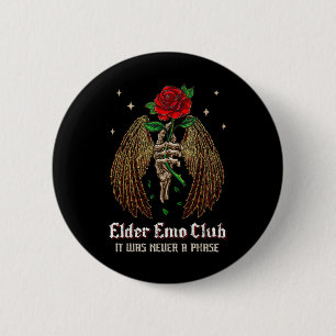 Bóton Redondo 5.08cm Emo Club Mãe Skeleton Rosa Gothic Era Nev