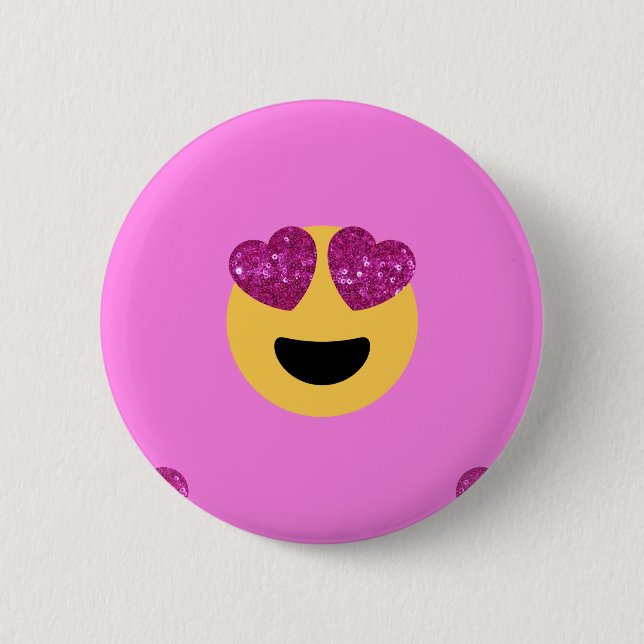 Bóton Redondo 5.08cm emoji do coração (Frente)