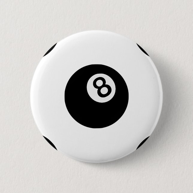 Bóton Redondo 5.08cm emoji oito bolas (Frente)