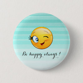 Bóton Redondo 5.08cm Emoji Vencendo Adorável Seja feliz sempre