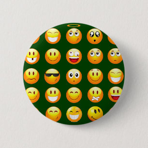 Bóton Redondo 5.08cm emoji verde-escuro