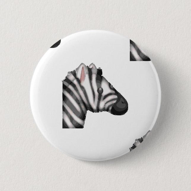 Bóton Redondo 5.08cm emoji zebra (Frente)