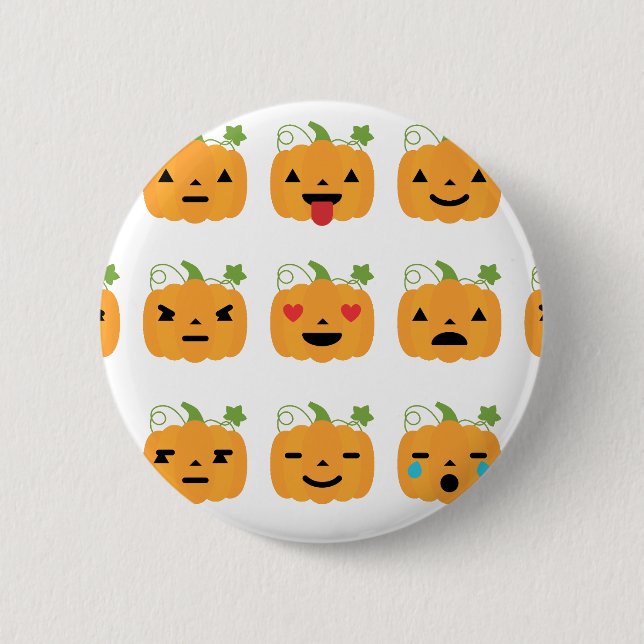 Bóton Redondo 5.08cm emojis de abóbora-das-bruxas (Frente)
