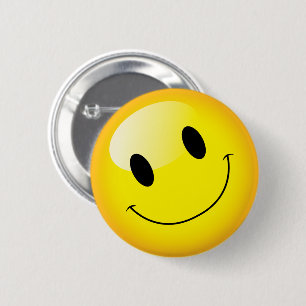 Bóton Redondo 5.08cm Emoticon de Rosto Amarelo-Bonito