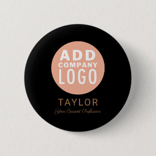 Bóton Redondo 5.08cm Empresa de Logotipo de Negócios Personalizado Nome