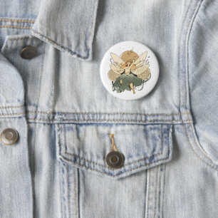 Bóton Redondo 5.08cm Encantando Fada - Arte de Fantasia Whimsso