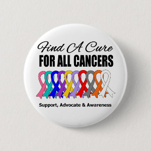 Bóton Redondo 5.08cm Encontre fitas de uma cura para todos os canceres