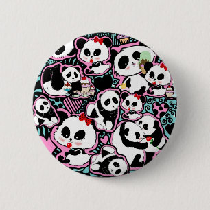 Bóton Redondo 5.08cm Encontre O Panda! Doodes Panda