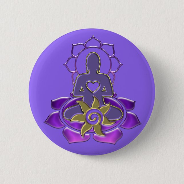 Bóton Redondo 5.08cm Energia BUDHA | violeta clara (Frente)
