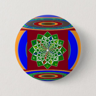 Bóton Redondo 5.08cm Energia da roda da FLOR CHAKRA: Verde esmeralda